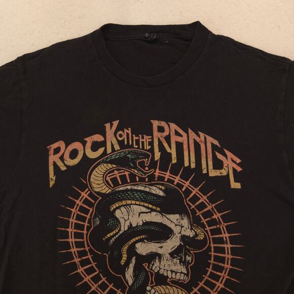 Rock on the Range Band Short Sleeve Graphic Crew Neck T Shirt Mens Size M Black - Picture 1 of 9